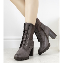 Botine maro pe stâlpul Alvarado gri 2