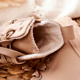 FR1 Adidași cald din piele pentru copii Bomi Bej 1