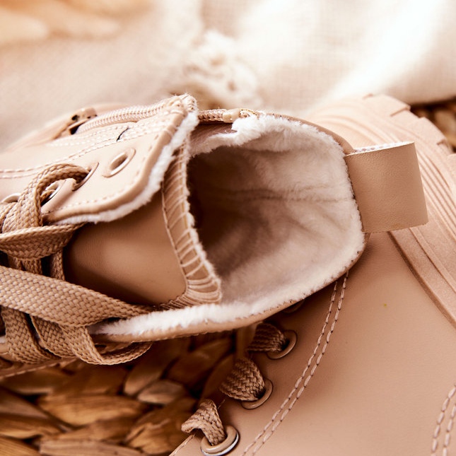 FR1 Adidași cald din piele pentru copii Bomi Bej 1