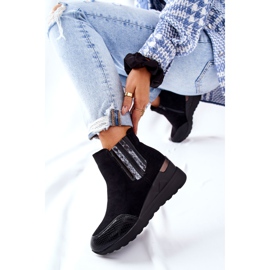 PE1 Cizme negre din piele de căprioară Manakel negru 1