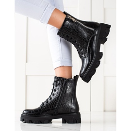 TRENDI Muncitori cu fermoar decorativ negru 1