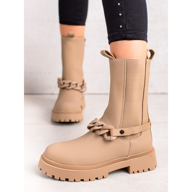 TRENDI Muncitori bej cu bandă decorativă 1