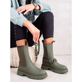 TRENDI Muncitori verzi cu bandă decorativă verde 1