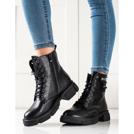 Goodin Genți negre cu șireturi, cu ornament negru 2