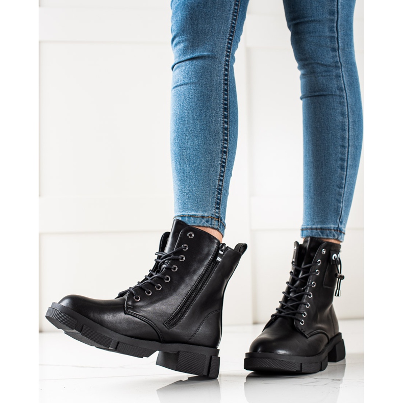 Goodin Genți negre cu șireturi, cu ornament negru 1