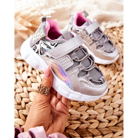 PJ2 Încălțăminte sport pentru copii cu velcro argintiu Vibo 1