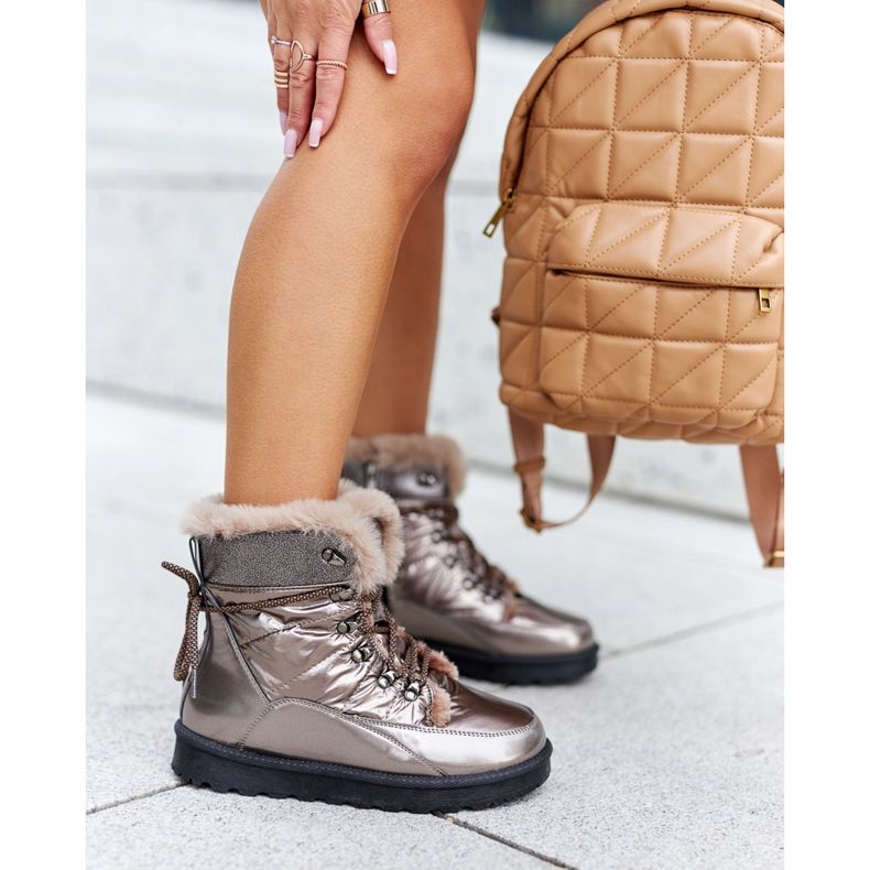 POTOCKI Ghete de zăpadă cu izolație înaltă de blană Golden Sneezy de aur 1