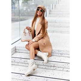 PE1 Cizme Înalte Lucrare Bej Rozelle 2