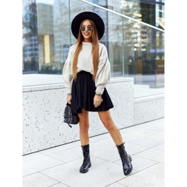 Menie Cizme negre din piele ajurată negru 1