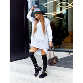 Cizme înalte cu element decorativ Masha negru 1