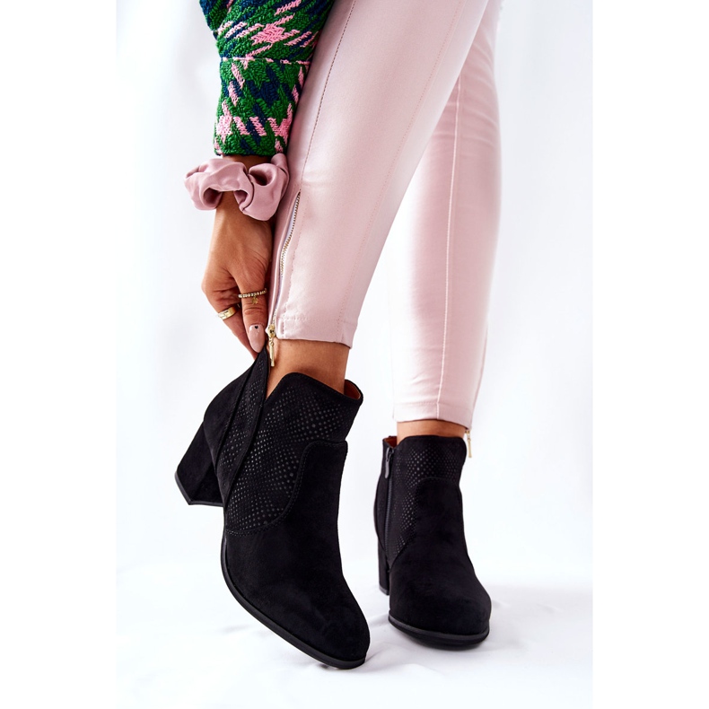 PE1 Cizme negre din piele de căprioară Elisea negru 1