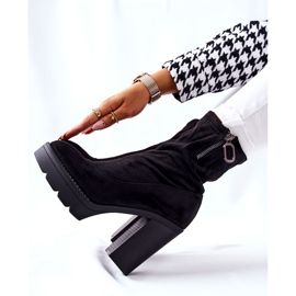 PG1 Cizme negre de piele marlevo pe o postare negru 2