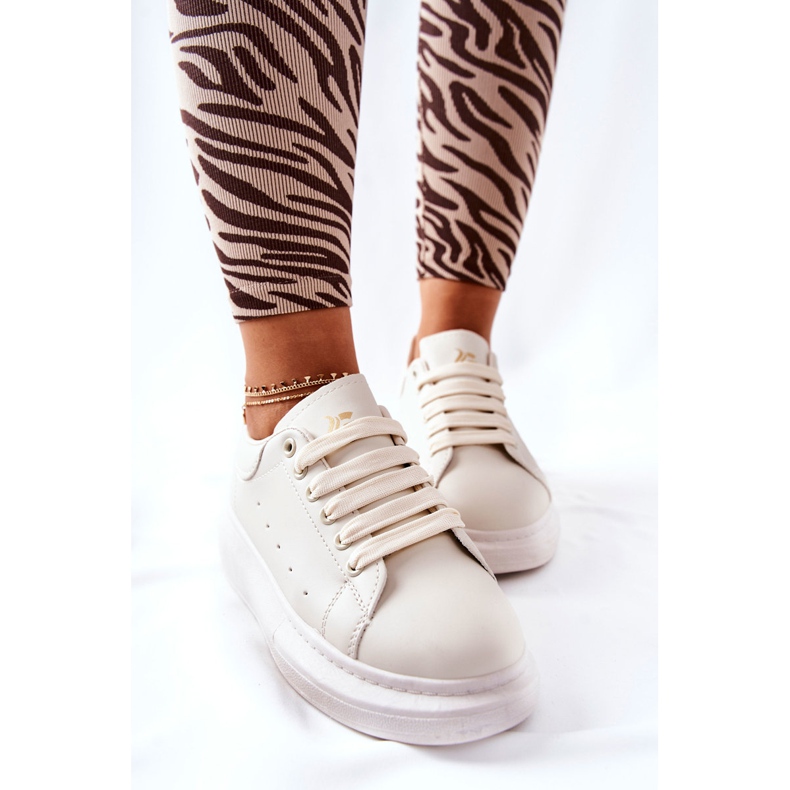 Pantofi sport din piele pe platforma bej Lemmy 1