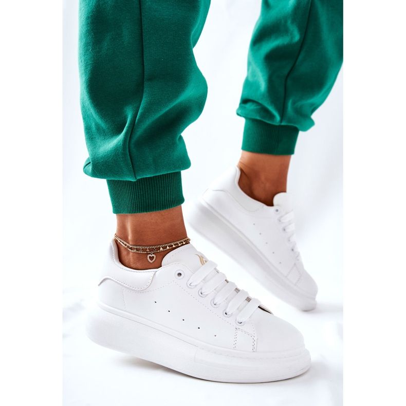 Pantofi sport din piele pe o platformă albă Lemmy 2