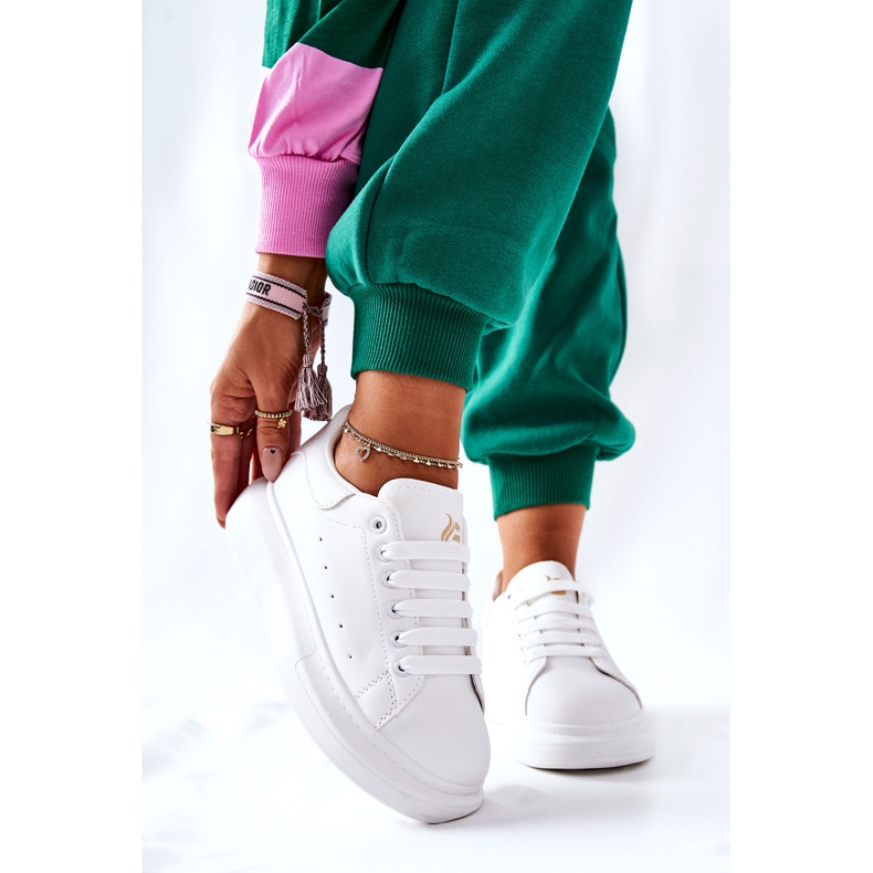 Pantofi sport din piele pe o platformă albă Lemmy 1