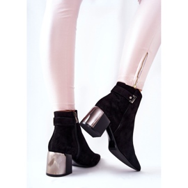 Cizme de piele pe un post Laura Messi negru 2354 1