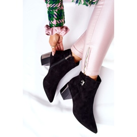 Cizme de piele pe un post Laura Messi negru 2354 2