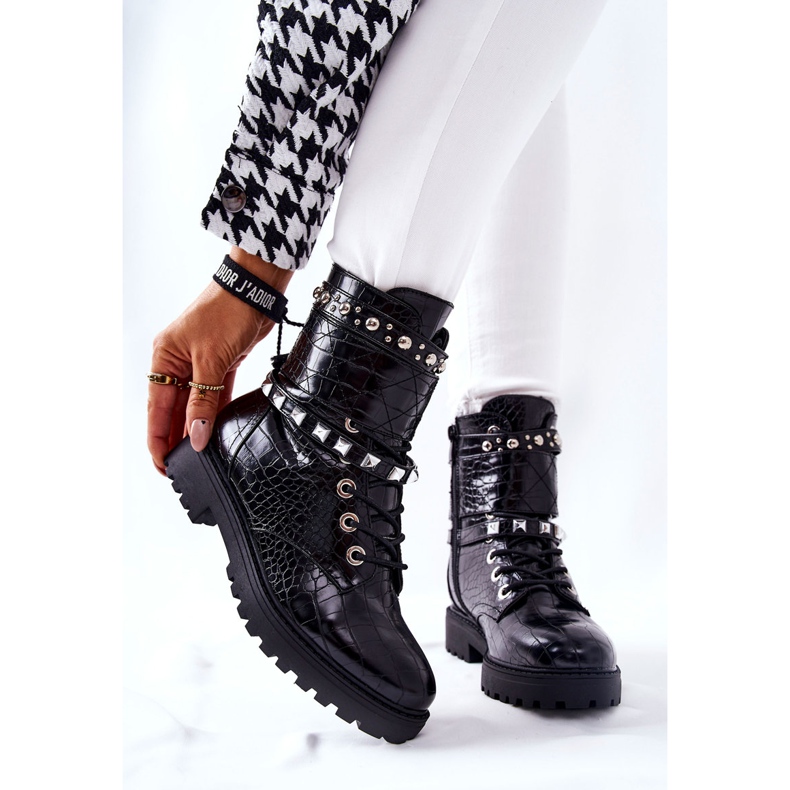 PG1 Nephele Negru Cizme Călduțe Muncitori Cu Știfturi 1