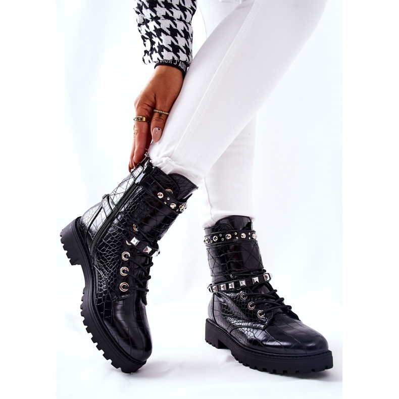 PG1 Nephele Negru Cizme Călduțe Muncitori Cu Știfturi 2