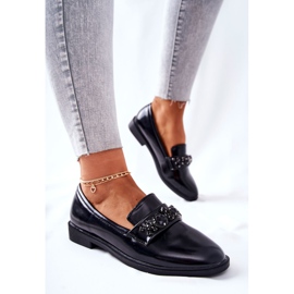 PG1 Pantofi Cu Bandă Decorativă Neagră Valisso negru 1