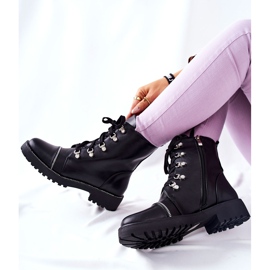 PG1 Cizme clasice din piele Daiane Tied Negre negru 1