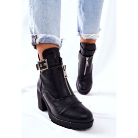 PG1 Cizme Negre Clive Pe Toc Înalt Cu Cataramă negru 1