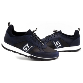 Polbut Pantofi sport bărbătesc din piele 2111PLB, bleumarin albastru 4