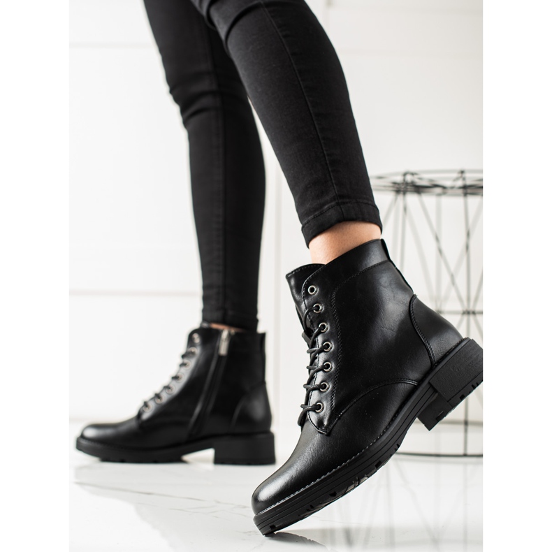 W. Potocki Black Trappers din piele Eco Potocki negru 1