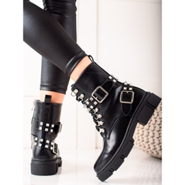 TRENDI Muncitori eleganți cu pietre de stras negru 1