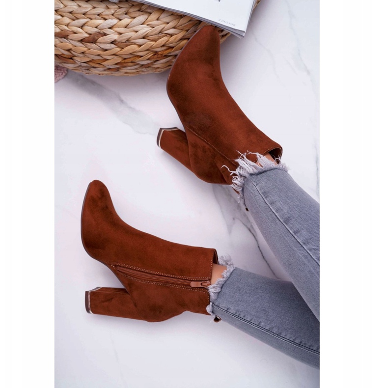 Cizme de damă Camel cu toc înalt maro 4