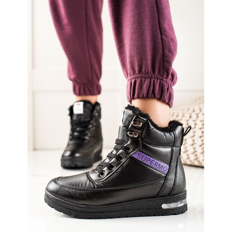 TRENDI Cizme de zapada Cu Sclipici Supermo negru 1