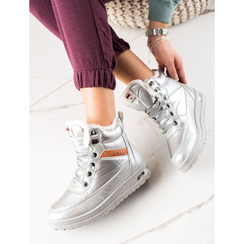 TRENDI Cizme de zapada Cu Sclipici Supermo argint 2