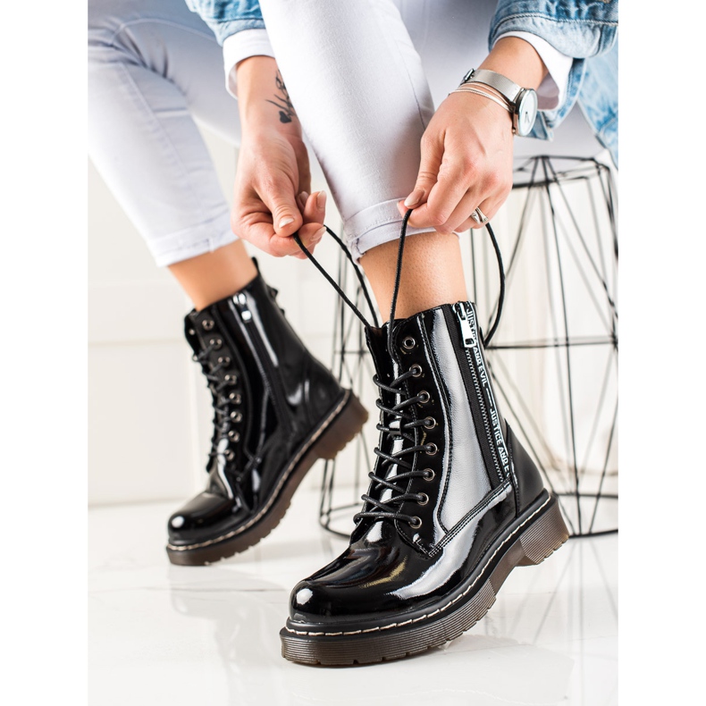 W. Potocki Cizme lăcuite negre de la Potocki negru 1 W. Potocki Cizme lăcuite negre de la Potocki negru 1