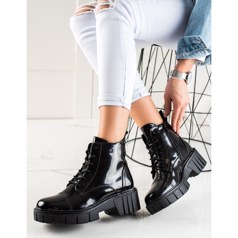 Goodin Cizme Clasice Trapper Pe Platformă negru 2