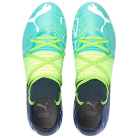 Ghete de fotbal Puma Futura Z 1.2 Fg Ag M 106476 03 albastru marin, multicolor verde 1