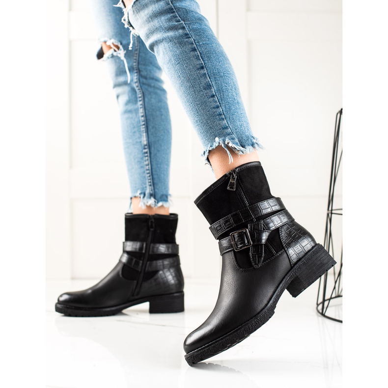 Super Mode Muncitori Negri Clasici Cu Cataramă negru 1 Super Mode Muncitori Negri Clasici Cu Cataramă negru 1