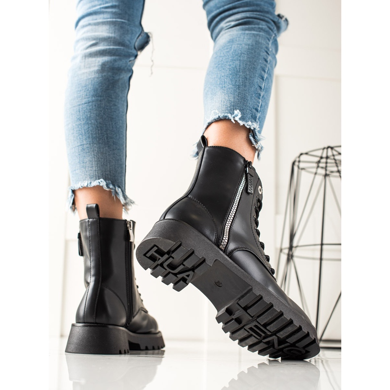 TRENDI Trappers negri la modă negru 1