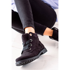 TRENDI Cizme Traper din piele intoarsa negru 1 TRENDI Cizme Traper din piele intoarsa negru 1