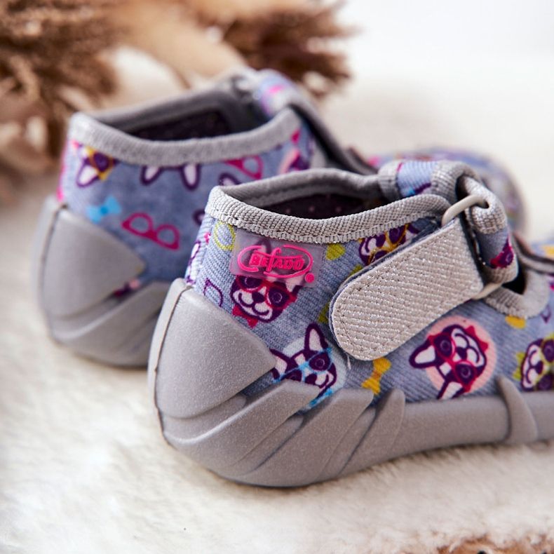 BEFADO S.A. Papuci Inblu Cu Velcro 190P093 Gri-Albastru 1