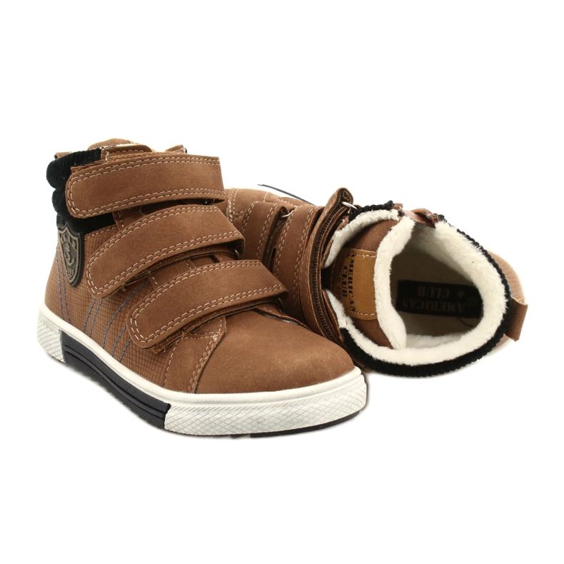 Pantofi sport izolați cu blană American Club GC24 / 21 DK.Camel maro 5