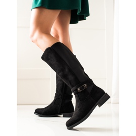 TRENDI Cizme Casual Cu Cataramă negru 1 TRENDI Cizme Casual Cu Cataramă negru 1