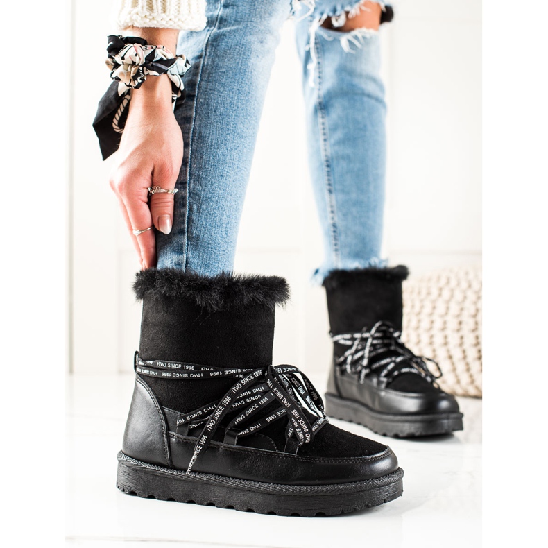 W. Potocki Cizme negre de zăpadă Potocki negru 1