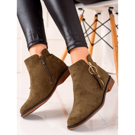 Super Me Cizme Cu Fermoar Auriu verde 1