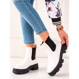 Seastar Cizme Chelsea la modă pe platformă alb 2 Seastar Cizme Chelsea la modă pe platformă alb 2