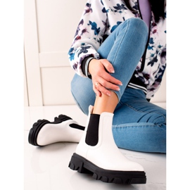 Seastar Cizme Chelsea la modă pe platformă alb 1 Seastar Cizme Chelsea la modă pe platformă alb 1