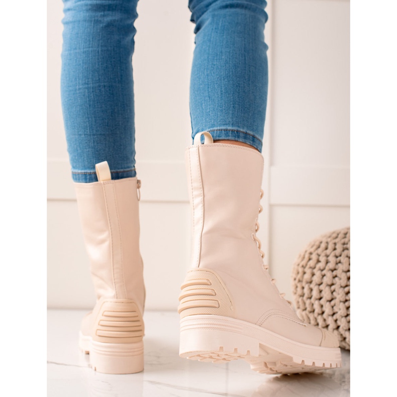 Seastar Capcane înalte cu șireturi bej 1 Seastar Capcane înalte cu șireturi bej 1