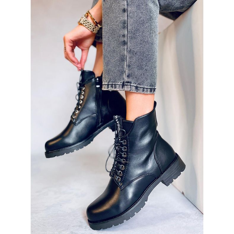 Ango Black lucrători cu șireturi negru 1