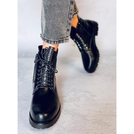 Ango Black lucrători cu șireturi negru 4