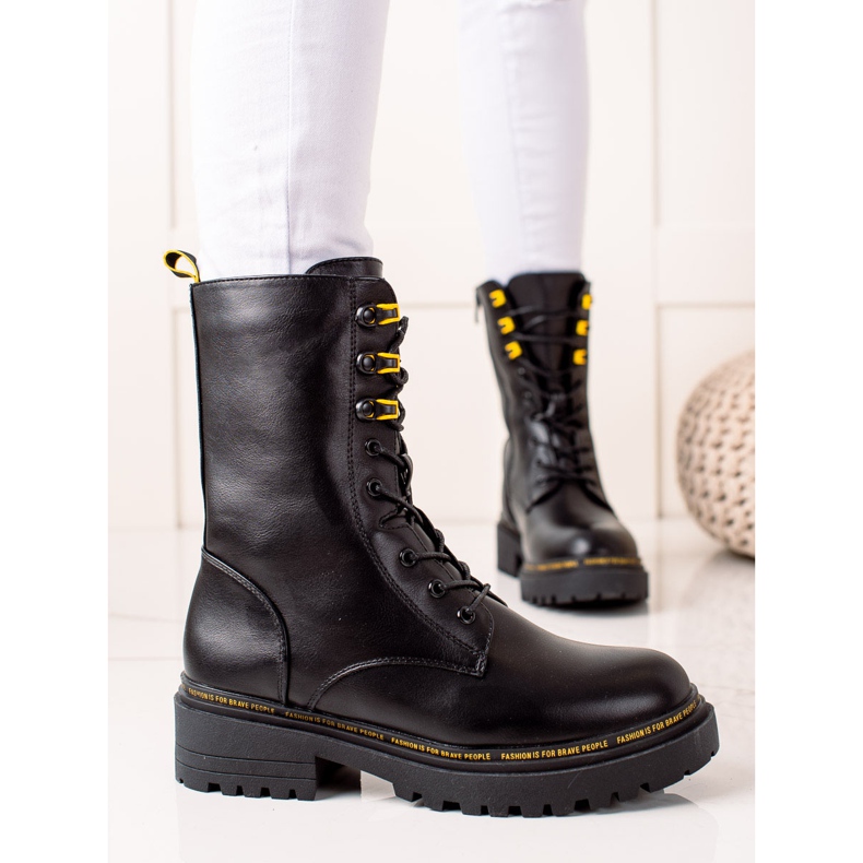 W. Potocki Mănuși negre Potocki negru 2