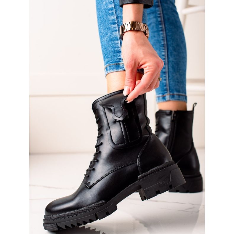 W. Potocki Ghete clasice Potocki cu dantelă negru 1